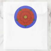 Rote Rose Lancaster Runder Aufkleber (Tasche)