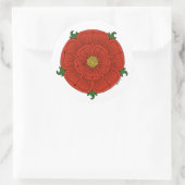 Rote Rose Lancaster Runder Aufkleber (Tasche)