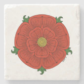 rote Rose Lancaster Steinuntersetzer (Vorderseite)