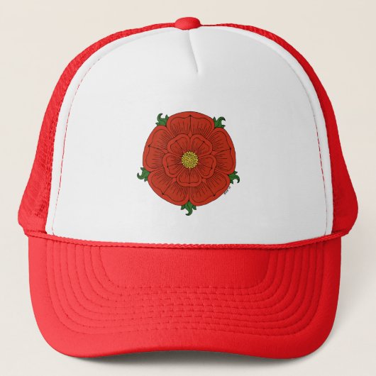 Rote Rose Lancaster Truckerkappe (Vorderseite)