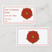 Rote Rose Lancaster Visitenkarte (Vorne/Hinten)