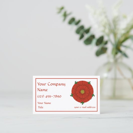 Rote Rose Lancaster Visitenkarte (Stehend Vorderseite)