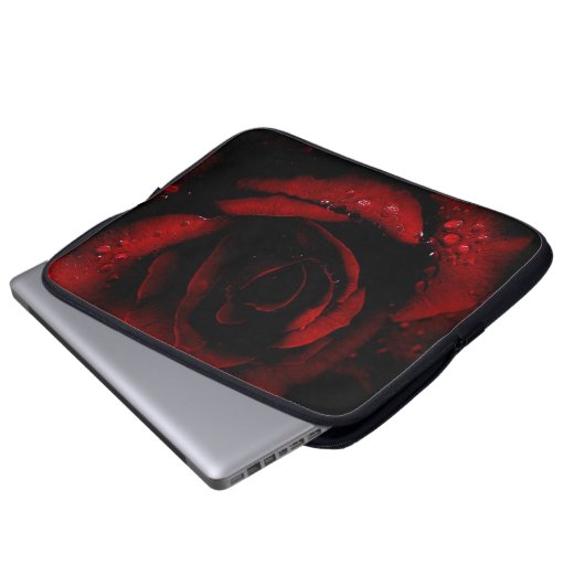 Rote Rose Laptopschutzhülle (Vorne Knopf)