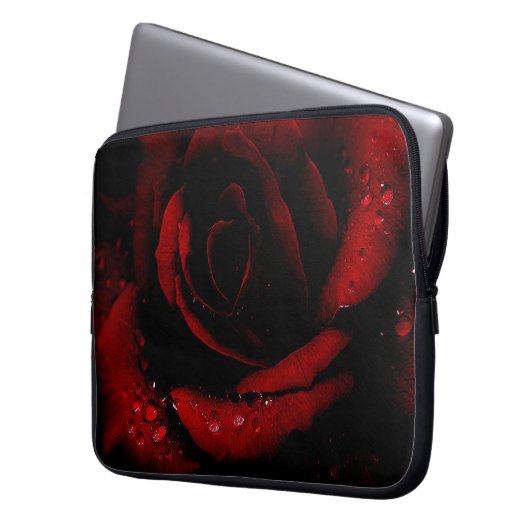 Rote Rose Laptopschutzhülle (Vorderseite Links)