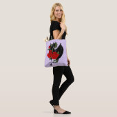 Rote Rose Lavendel Tasche (Am Model)