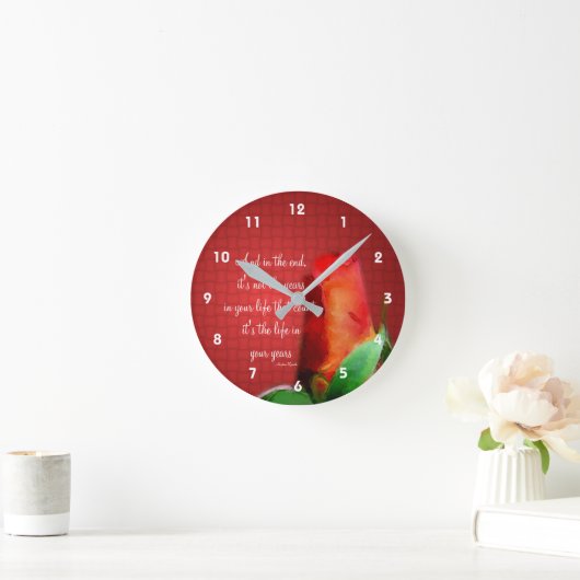 Rote Rose Lebenseinstellung Zitat Inspiration Runde Wanduhr (Zuhause)