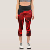 Rote Rose lecapcna Capri Leggings (Vorderseite)