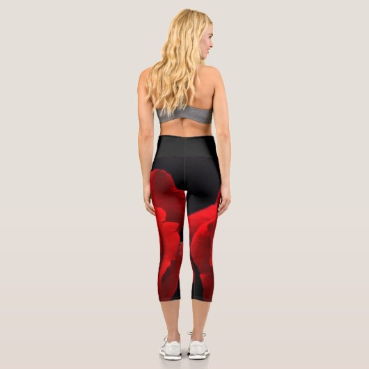 Rote Rose lecapcnm Capri Leggings (Rückseite)