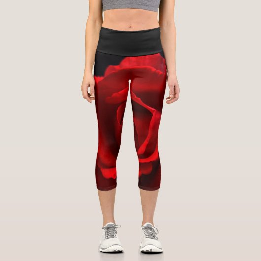 Rote Rose lecapcnm Capri Leggings (Vorderseite)