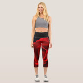 Rote Rose lecapcnm Capri Leggings (Vorderseite)