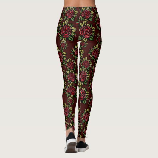 rote Rose Leggings (Rückseite)
