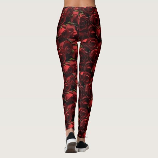 Rote Rose Leggings (Rückseite)