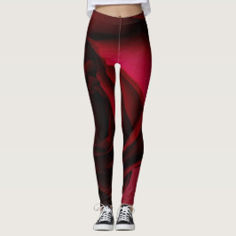 Rote Rose Leggings, Yogahose, Aktivbekleidung Leggings