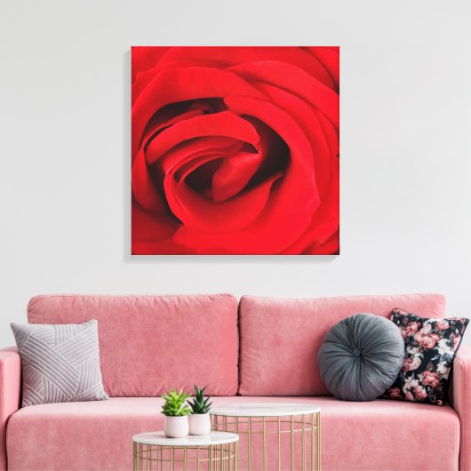 Rote Rose Leinwanddruck (Insitu (Wohnzimmer))