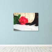 Rote Rose Leinwanddruck (Insitu (Holzboden))