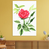 Rote Rose Leinwanddruck (Insitu (Wohnzimmer))