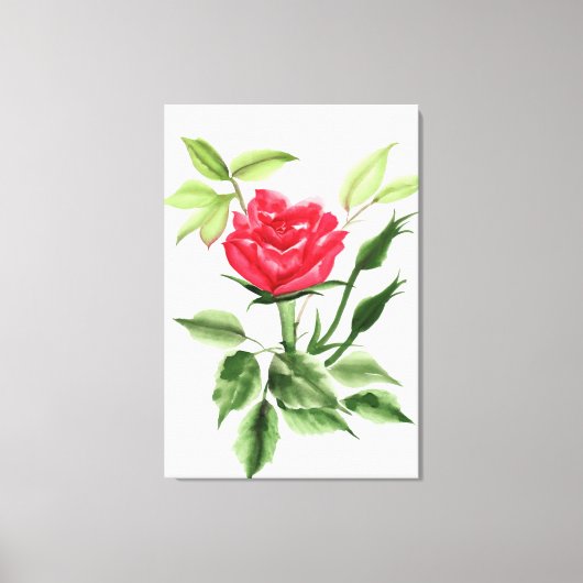 Rote Rose Leinwanddruck (Vorderseite)