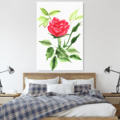 Rote Rose Leinwanddruck (Insitu (Schlafzimmer))