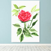 Rote Rose Leinwanddruck (Insitu (Holzboden))