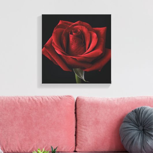 Rote Rose Leinwanddruck (Insitu (Wohnzimmer))