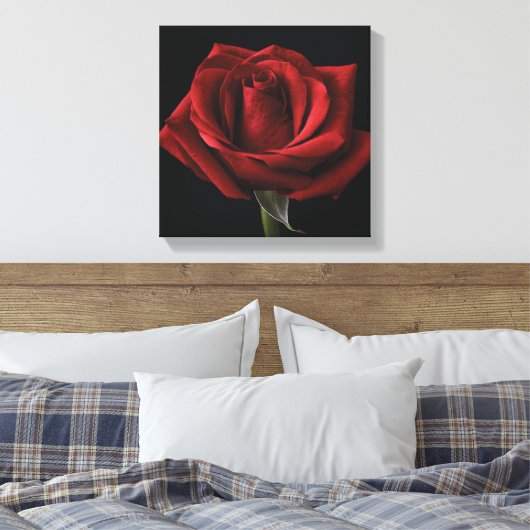 Rote Rose Leinwanddruck (Insitu (Schlafzimmer))