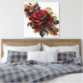 Rote Rose Leinwanddruck (Insitu (Schlafzimmer))