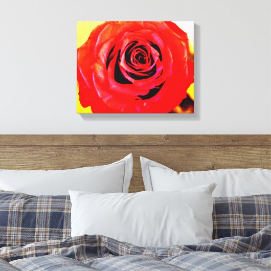 Rote Rose Leinwanddruck (Insitu (Schlafzimmer))