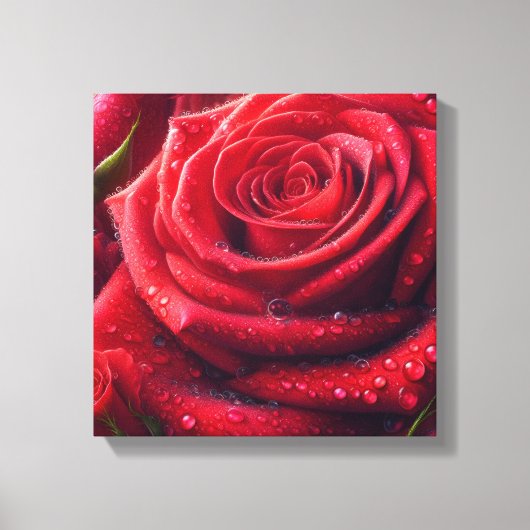 ROTE ROSE - LEINWANDDRUCK (Vorderseite)
