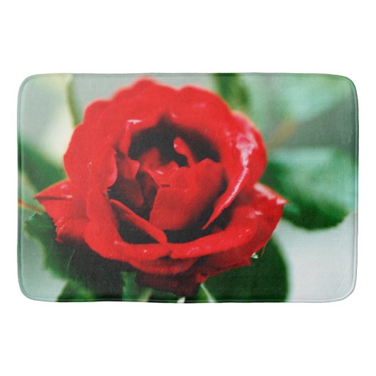 Rote Rose Liebe Badematte (Vorderseite)