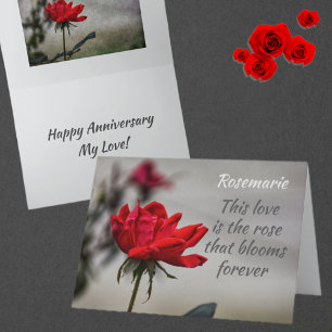 Rote Rose Liebe blüht romantischen Jahrestag Karte