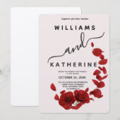 Rote Rose Liebe Einladung Hochzeit (Vorne/Hinten)