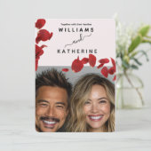 Rote Rose Liebe Einladung Hochzeit (Stehend Vorderseite)