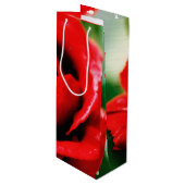 Rote Rose Liebe Geschenktüte Für Weinflaschen (Vorderseite Schrägansicht)