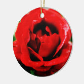 Rote Rose Liebe Keramik Ornament (Links)