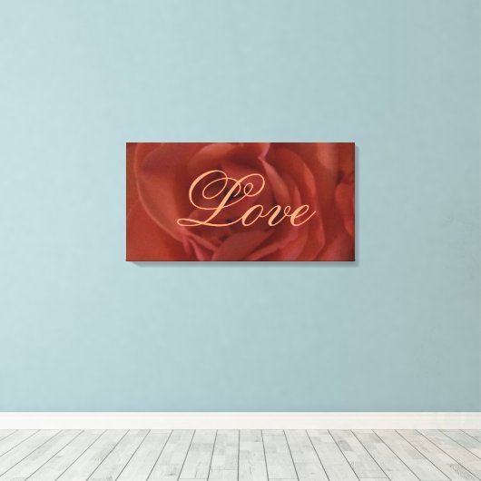 Rote Rose Liebe Leinwand (Insitu (Holzboden))