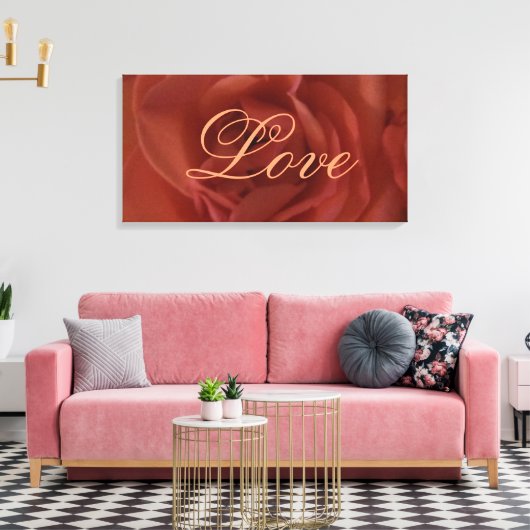 Rote Rose Liebe Leinwand (Insitu (Wohnzimmer))