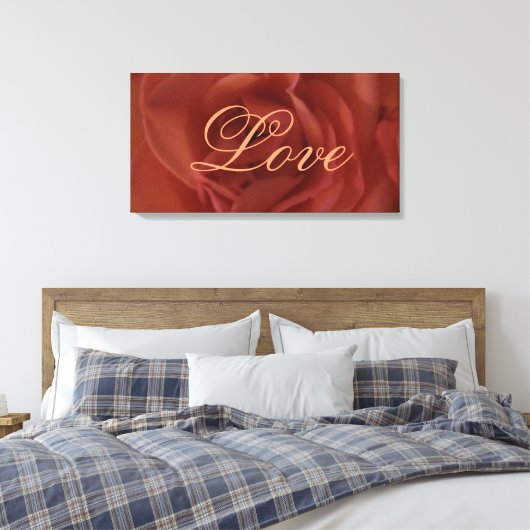 Rote Rose Liebe Leinwand (Insitu (Schlafzimmer))
