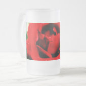 Rote Rose Liebe Mattglas Bierglas (Vorderseite Links)