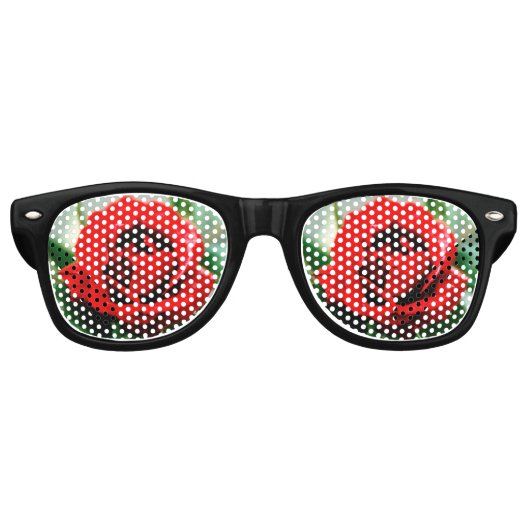 Rote Rose Liebe Partybrille (Vorderseite)