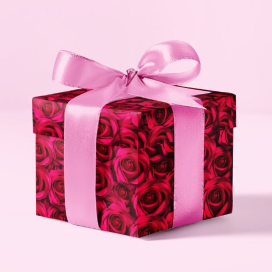 Rote Rose Liebe Romantische Elegante Chic Floral B Geschenkpapier