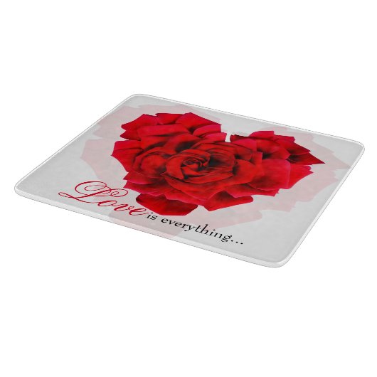 Rote Rose Liebe Schneidebrett (Ecke)