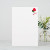 Rote Rose Liebe Sie Stationierung Briefpapier (Stehend Vorderseite)