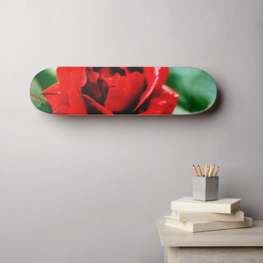 Rote Rose Liebe Skateboard (Wandkunst (Horz))