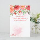 Rote Rose Lieblingsgedächtnis der Geburtstagskarte (Stehend Vorderseite)