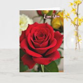 Rote Rose Liebt Dich Karte (Gelbe Blume)