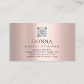 Rote Rose Lippt QR-Code-Logo Makeup Artist Visitenkarte (Rückseite)