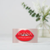 Rote Rose Lippt QR-Code-Logo Makeup Artist Visitenkarte (Stehend Vorderseite)