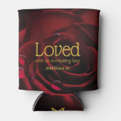 Rote Rose LOVED Monogramm Dosenkühler (Vorderseite)