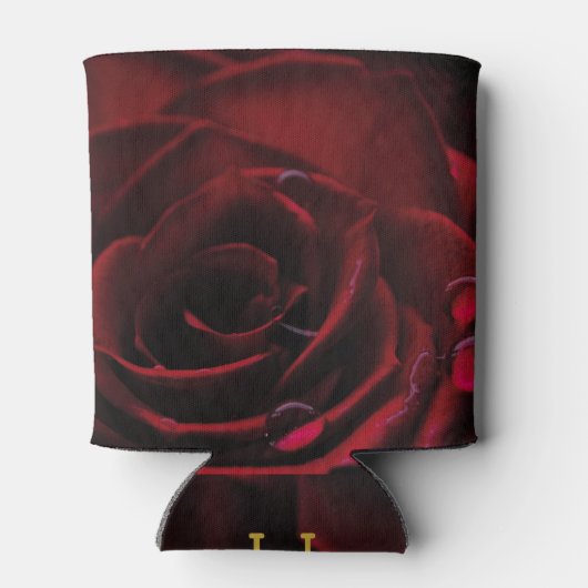 Rote Rose LOVED Monogramm Dosenkühler (Rückseite)
