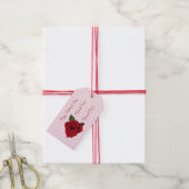 Rote Rose macht glücklichen Valentinstag Geschenk  Geschenkanhänger (Mit Garn)